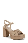 Lifestride August Ankle Strap Platform Sandal In Tan Faux Leather