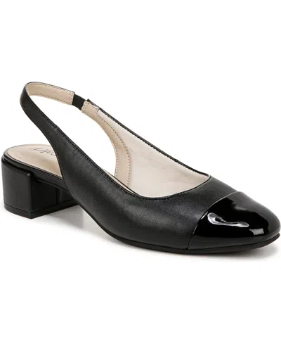 Lifestride Becoming Slingbacks In Black Faux Leather
