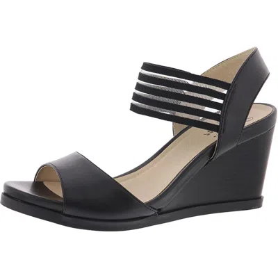 Lifestride Blaze Womens Faux Leather Dressy Wedge Sandals In Multi