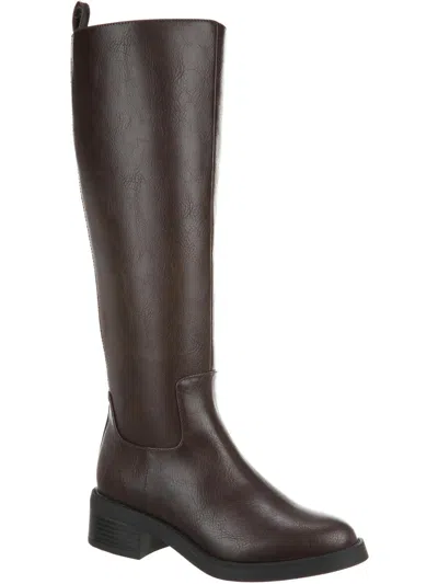 Lifestride Blythe Womens Faux Leather Wide Calf Knee-high Boots In Burgundy