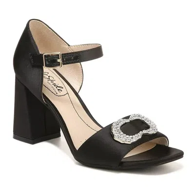 Lifestride Bombshell 2 Sandals Womens Black Ankle Strap Block Heel Jobb1237