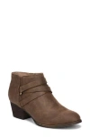 Lifestride Women's Bryce Zip Round Toe Block Heel Short Boots In Brown