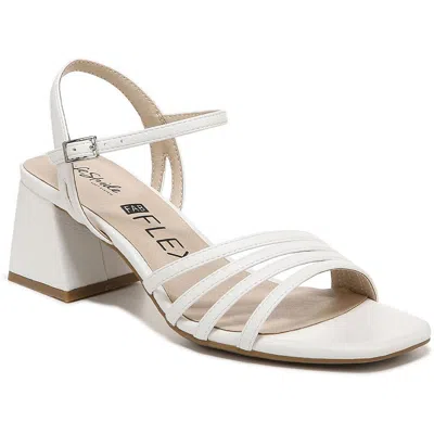Lifestride Celebrate Womens Metallic Strappy Heels In White