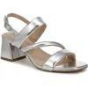 Lifestride Celia Womens Faux Leather Strappy Heels In Silver Faux Leather