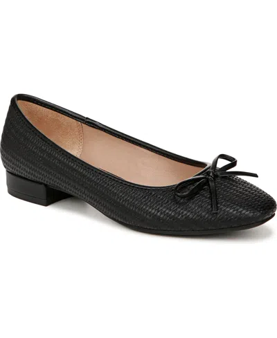 Lifestride Cheers Woven Ballet Flats In Black Faux Leather