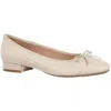 LIFESTRIDE CHEERS WOVEN WOMENS TEXTURED FAUX LEATHER BALLET FLATS