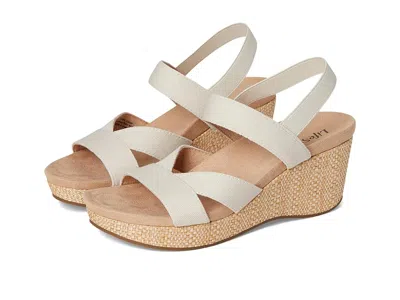 Lifestride Danita Strappy Wedge Sandals In White