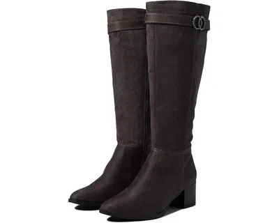 Lifestride Daring Boot Women's 10 Stone Gray Zipper Knee High Block Heels Khd561