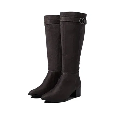 Lifestride Daring I1845f1-020 Boots Gray Knee High Block Heel Jzz1251 In Black