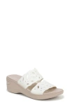 Lifestride Delight Platform Wedge Slide Sandal In White