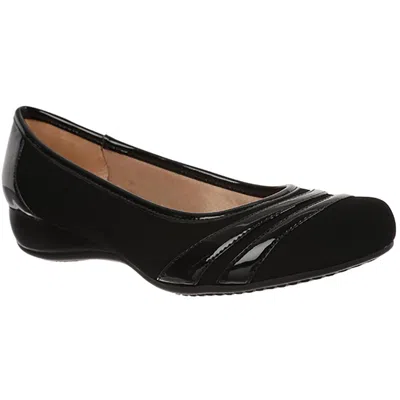 Lifestride Delight Womens Slip On Flat Ballet Flats In Black