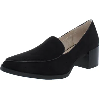 Lifestride Devyn Womens Microsuede Slip On Loafers In Black