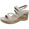 Lifestride Discover Womens Faux Leather Metallic Wedge Sandals In Multi