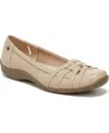 Lifestride Diverse Flat In Tender Taupe Faux Leather