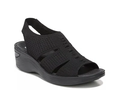 Lifestride Double Up Wedge Sandal In Black