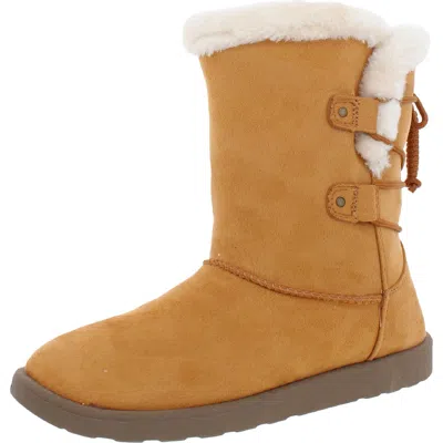 Lifestride Fireside Womens Faux Suede Ankle Winter & Snow Boots In Multi