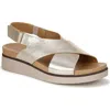 Lifestride Georgina Slingback Platform Wedge Sandal In Gold