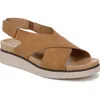 Lifestride Georgina Slingback Platform Wedge Sandal In Tan