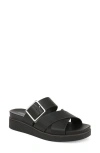 Lifestride Women's Getaway Open Square Toe Platform Slide Sandals In Black