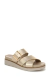 Lifestride Women's Getaway Open Square Toe Platform Slide Sandals In Gold