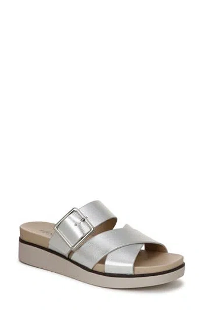 Lifestride Getaway Platform Slide Sandal In Silver