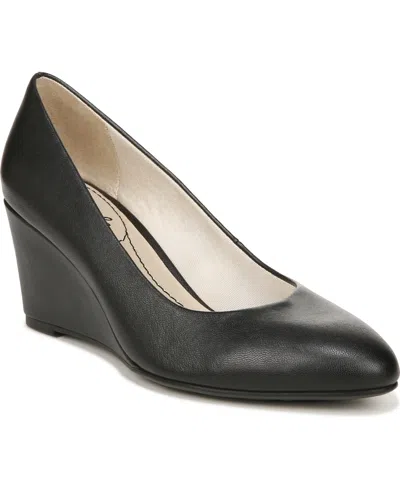 Lifestride Gio Wedge Pumps In Black Faux Leather