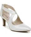 Lifestride Giovanna 2 Womens Comfort Insole Cut-out Pumps In Silver Faux Leather