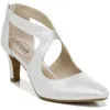 Lifestride Giovanna 2 Womens Comfort Insole Cut-out Pumps In Silver Faux Leather