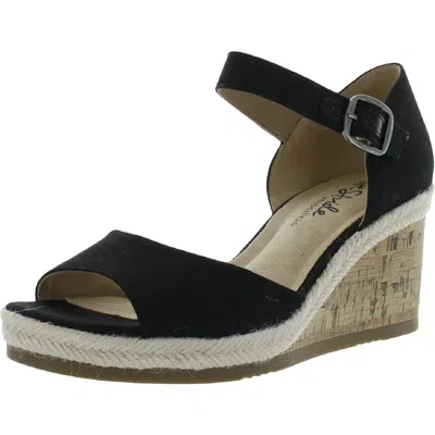 Lifestride Go For It Womens Buckle Wedge Heels In Black