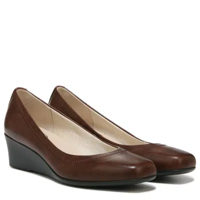 Lifestride Groovy Pumps Women's Us 6 Brown Leather Square Toe Slip-on Khd2677