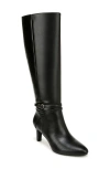 Lifestride Guild Womens Solid Faux Leather Knee-high Boots In Black Wide Calf