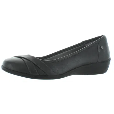 Lifestride I Loyal Womens Faux Leather Closed Toe Ballet Flats In Gray