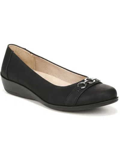 Lifestride Ideal Flats In Black Faux Leather