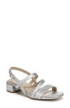 Lifestride Janet Slingback Sandal In Silver Faux Leather