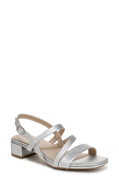 Lifestride Janet Slingback Sandal In Silver Faux Leather