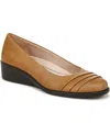 Lifestride Jenna Wedge Pump In Tan Faux Leather