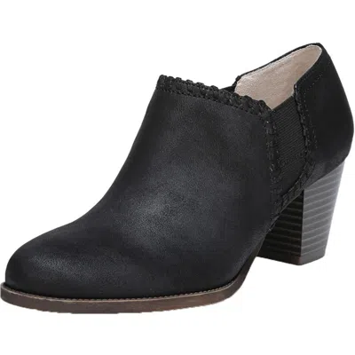 Lifestride Joelle Womens Faux Leather Heeled Ankle Boots In Black Faux Leather