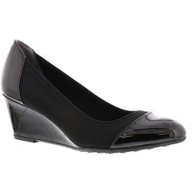 Lifestride Juliana Stretch Womens Patent Slip On Wedge Heels In Multi