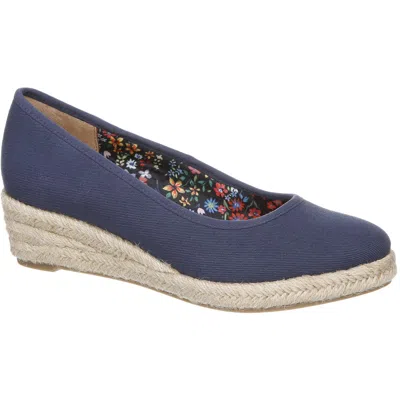 Lifestride Karma Womens Cushioned Footbed Almond Toe Pumps In Blue