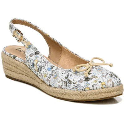 Lifestride Keepsake Womens Canvas Wedges Espadrille Heels In Green