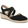 Lifestride Kimball Slingback Espadrille Platform Wedge In Black
