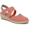 Lifestride Kimball Slingback Espadrille Platform Wedge In Coral