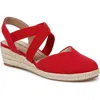 Lifestride Kimball Slingback Espadrille Platform Wedge In Red
