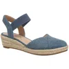 Shop Lifestride Kimmie Womens Ankle Strap Closed Toe Wedge Sandals In Blue