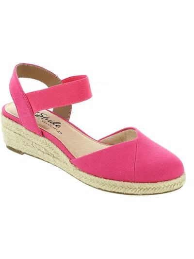 Lifestride Kimmie Womens Ankle Strap Closed Toe Wedge Sandals In Pink