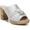 Lifestride Laguna Womens Peep Toe Slip On Heels In Silver