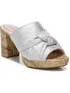 Lifestride Laguna Womens Peep Toe Slip On Heels In Silver