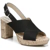 Lifestride Lara Womens Padded Insole Canvas Platform Sandals In Animal Print