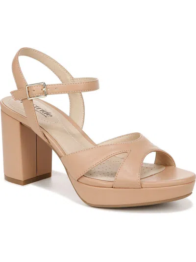 LIFESTRIDE LAST DANCE 4 WOMENS DENIM ANKLE STRAP BLOCK HEELS