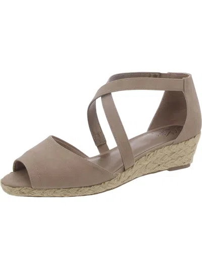 Lifestride Liason Womens Faux Leather Slip On Espadrilles In Grey